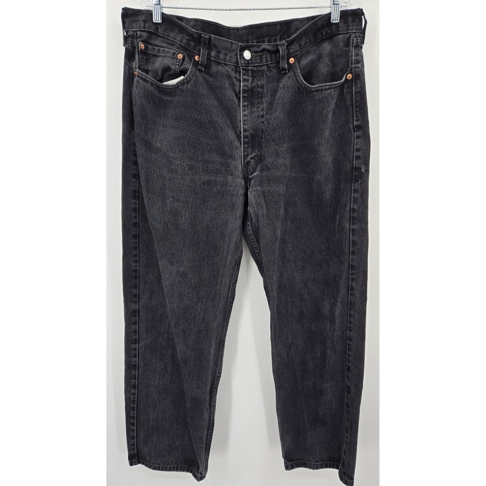 Levi's 550 Jeans Mens‎ 40x29 Relaxed Fit Straight Black Med Wash Light Fade